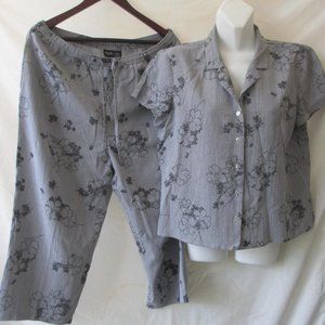 2 PC SUIT PANTS BLOUSE PETITE 14P MP LARGE MEDIUM